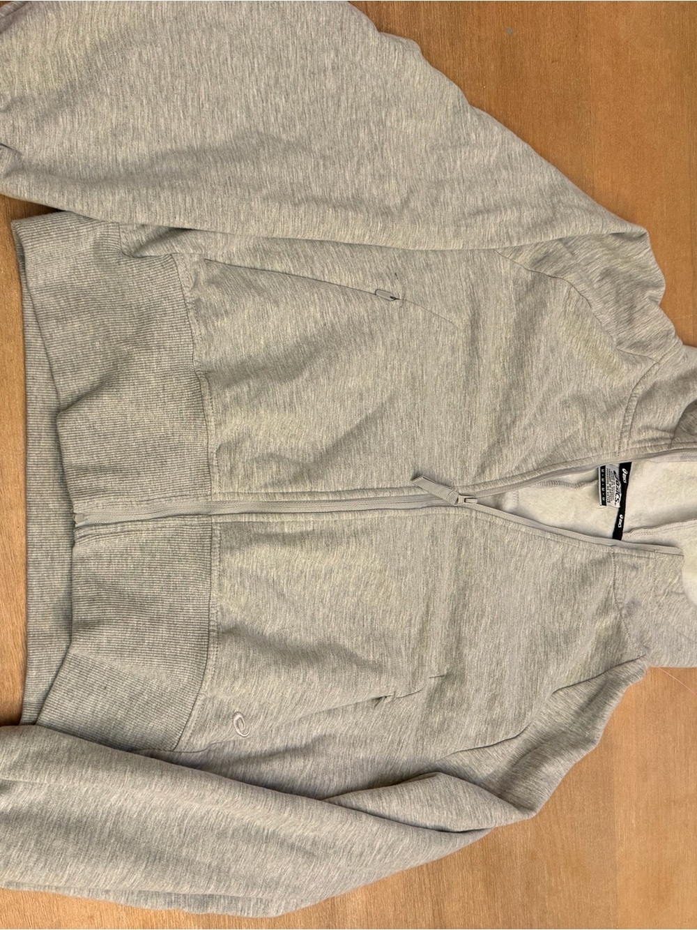 Asics Women's Light Gray Full-Zip Hoodie